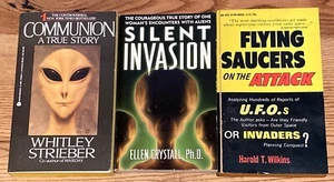 UFO Lot of 3 Flying Saucers on the Attack Silent Invasion Communion True Story P - Picture 1 of 8