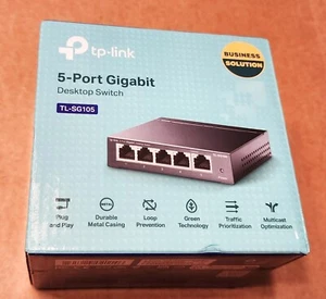 New TP-Link 5-Port Gigabit Desktop Switch, TL-SG105 in Original Box - Afbeelding 1 van 4