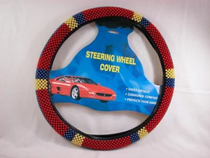 Beaded Steering Wheel Cover for Cars or Pick Up Trucks NIB #steA Closeout - Picture 1 of 3