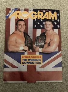 WWF Program WWE British Bulldogs No 136w/2 Cards Randy Savage Paul Orndorff CT - Picture 1 of 3