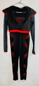 Dragon Fighter Ninja Warrior Girl Sexy Hooded Jumpsuit Halloween Adult Costume M - Picture 1 of 22