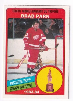 Brad Park 1984-85 O-Pee-Chee Trophy Winner Card #378 Red Wings  - Image 1 of 2
