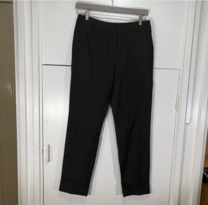 TOAST Trousers Black Grey Wool Linen Blend Slim Rolled Hem Size UK 10R C4CR7 - Picture 1 of 11