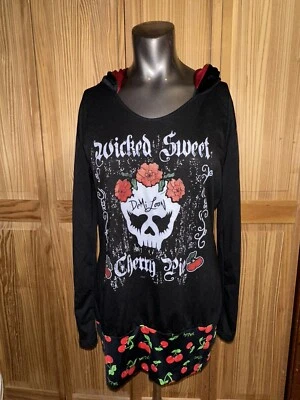 Túnica Demi Loon gráfica feminina camisa longa com caveira e rosas - Imagem 1 de 4