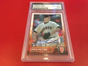Chris Heston Giants 2015 Topps #530 Firmado Automático PSA/ADN ENCAPSULADO - Imagen 1 de 1