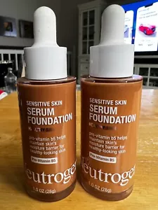 2X Neutrogena Healthy/Sensitive Skin Serum Foundation,Pro-Vitamin B5,MED/DEEP02 - Picture 1 of 2