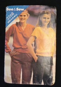 Vintage See&Sew by Butterick Muster Misses Top Gr. A (S-M-L) 3268 - Bild 1 von 2