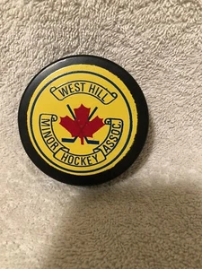 WEST HILL MINOR HOCKEY ASSOCIATION VINTAGE OFFICIAL HOCKEY PUCK - Picture 1 of 5