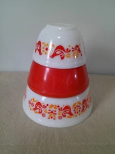 Vintage MCM Pyrex 3 Piece Set Friendship Mixing Stacking Bowls #401 #402 #403 - Picture 1 of 17
