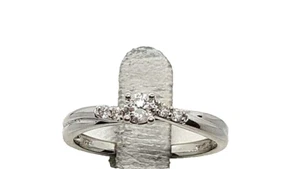 Ring with brilliant diamonds 0.20 ct. 9K 375 white gold size: 54 -very pretty- - Picture 1 of 4