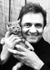 Johnny Cash mit Katze 13"" x 19"" Fotodruck Poster - Bild 1 von 2