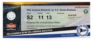 Eintrittskarte DSC Arminia Bielefeld - FC Hansa Rostock 2014/15 - Bild 1 von 1