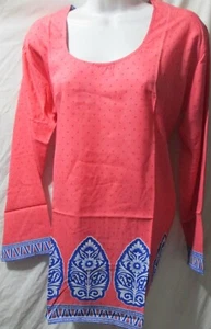 NEU Bedruckte Krepp Tunika Top Bluse - Bedruckte Krepp Kurta Gr. L42 - Bild 1 von 3