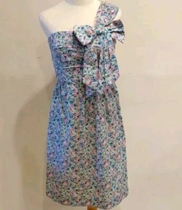 J. Crew Liberty of London Kleid Claire Aude 1-Schulter Ditsy Blumenmuster trägerlos 4 - Bild 1 von 10