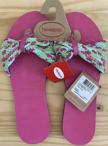 Havaianas Women’s Flip Flops Pink Flux Size 9/10 - Picture 1 of 4
