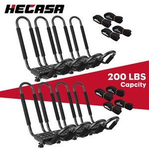 1/2/4 Canoe Boat Kayak Roof Rack For SUV Car Truck Top Mount Carrier J Cross Bar - Picture 1 of 29
