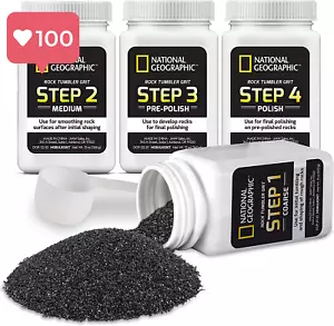 National Geographic Rock Tumbler Grit and Polish Refill Kit – 4-Stage Grit - Picture 1 of 12