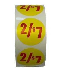 2/$ 7,00 Preis 1,5 Zoll Point of Sale Einzelhandel Kleber gelbe Etiketten Aufkleber 1000 - Bild 1 von 7
