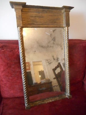 Antiguo Espejo Muelle Regencia Siglo XIX Original c1830 Inglés 83cm x 51cm Foto 1 de 4