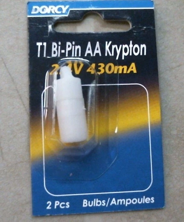 Dorcy T1 Bi-Pin AA Krypton 2.4 v 430 mA 2 pc.,  FREE SHIPPING - Image 1 of 1