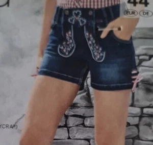 Damen Trachten- Shorts- Jeans, Volksfesthose, Wiesn Hose, Shorts, Jeans - Bild 1 von 7