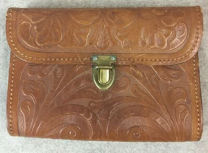 Small Tooled Leather Pouch Purse Fantasy Cosplay Costume Western Steampunk - Picture 1 of 10