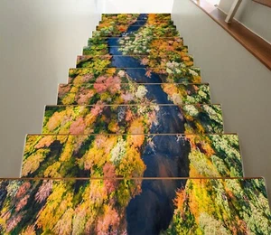 3D Early Autumn G160 Stair Risers Decoration Photo Mural Vinyl Decal Wallpaper E - Foto 1 di 6