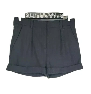 Pantalones Cortos de Vestido IRO Alycia Lana Plisada Talla 38 EE. UU. 6 Marrón Gris tiro Alto Foto 1 de 4