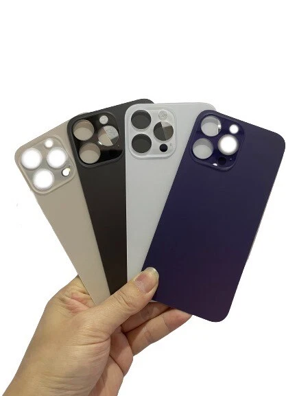 OHNE Akkudeckel für iPhone 14 Pro Back Cover Glas Big Hole Rückseite Glas OEMQualität