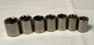 7 Pc Craftsman Socket Set 3/8 Dr Metric 11 mm - 17 mm 6 point "G" series - Bild 1 von 3