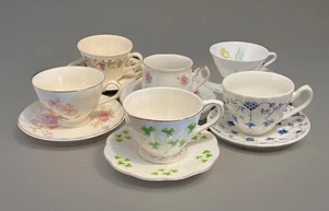 GEMISCHTES Set aus 6 PORZELLAN CHINA Teetassen TEETASSEN & UNTERTASSEN SETS Casual Charm - Bild 1 von 18