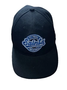 Cappello/Berretto Baseball St Paul Saints Strap Back Minor League Nero aderente Chs Field - Foto 1 di 3