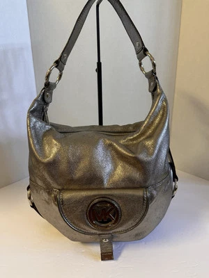 Michael Kors Silver Fulton Hobo Shoulder Hand Bag Purse Project! See All Pics! - Image 1 of 4
