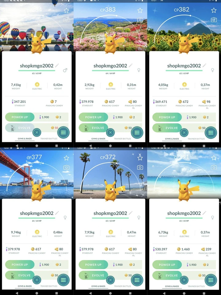 Pokemon Shiny Pikachu Saga Stamp/Okinawa/ Miyazaki/Fukuoka/Nagasaki/Kagoshima BG - Image 1 of 1