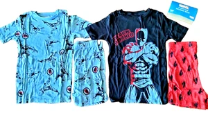 NWT Marvel Black Panther Cotton 4 Pc Pajama Shorts Set  & 3 T-Shirts SZ 10 NEW  - Picture 1 of 7