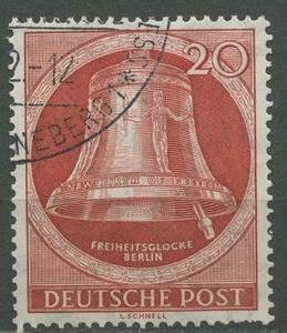 Berlin 1951 Freiheitsglocke Klöppel rechts 84 gestempelt, Zahnfehler (R80936) - Bild 1 von 1