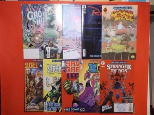 LOT OF 10 DIFFERENT FREE-COMIC-BOOK-DAY ISSUES - AVG VF/NM - FREE SHIPPING - Picture 1 of 6