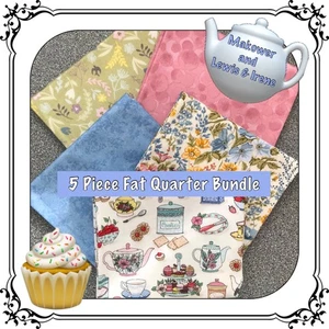 5 x Fat Quarter Bundle Afternoon Tea Mayflower Salisbury Spring Makower Quilting - Picture 1 of 9