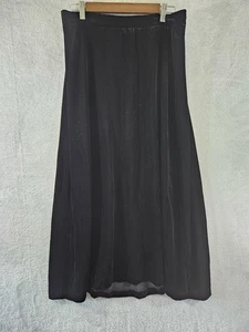 Elisabeth by Liz Claiborne Skirt Womens 16 Black Velvet Maxi 90s Silk Blend - Picture 1 of 10