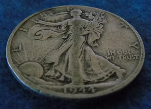 1944-D 1944D 1944 D WALKING LIBERTY 90% SILBER HALF DOLLAR 50C Cent Fifty 1/2 - Bild 1 von 6