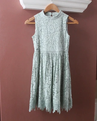 Blush US Angels Girl Dance Party Dress 12 Light Mint Green Lace Sleeveless  - Image 1 of 3