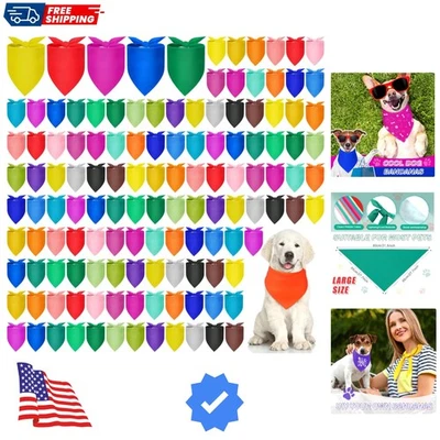 Bandanas triangulares ajustables para perros - 100 piezas en 25 colores para gatos y perros Foto 1 de 4