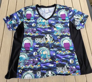 Women’s Peanuts Scrub Top 2XL Snoopy Charlie Brown Halloween Tooniforms - Picture 1 of 8