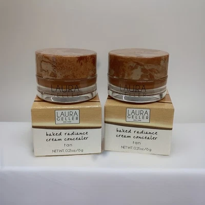 LOTE DE 2 correctores en crema Baked Radiance Laura Geller TAN 0,21 oz COMO EN LA FOTO, NUEVO Foto 1 de 4