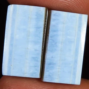 Natural BLUE OPAL Pair Cushion Cabochon Loose Gemstone 11.80 CT 9x17x3 mm SR_177 - Picture 1 of 3