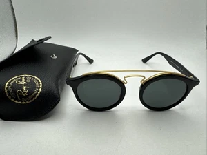 ray ban sunglasses Rb4256 Small 601/71 46 20 Black Gold As Is Scratches  - Picture 1 of 11