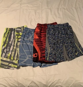 Lot Of 4 Nike SB Boys Athletic Mesh Basketball Shorts Youth Medium KD Blue Red - Picture 1 of 3