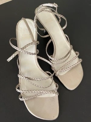Stuart Weitzman Designer Sandals,  Matte Silver - size 9  ***REDUCED*** - Image 1 of 3