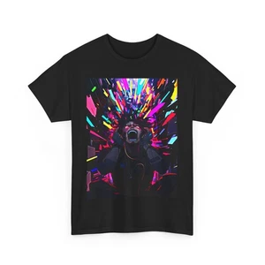 ANIME BOY MAN MUSIC TRIPPY TSHIRT TEE STREET WEAR RAVE GIFT MEN BOYS GAMER SHIRT - Picture 1 of 5