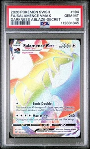 💎PSA 10 Gem Mint Salamence VMAX (Secret) 194/189 Swsh03 Darkness Ablaze Holo💎 - Picture 1 of 3
